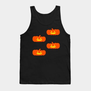 Squat Glowing Jack-O-Lantern Tile (Blue) Tank Top